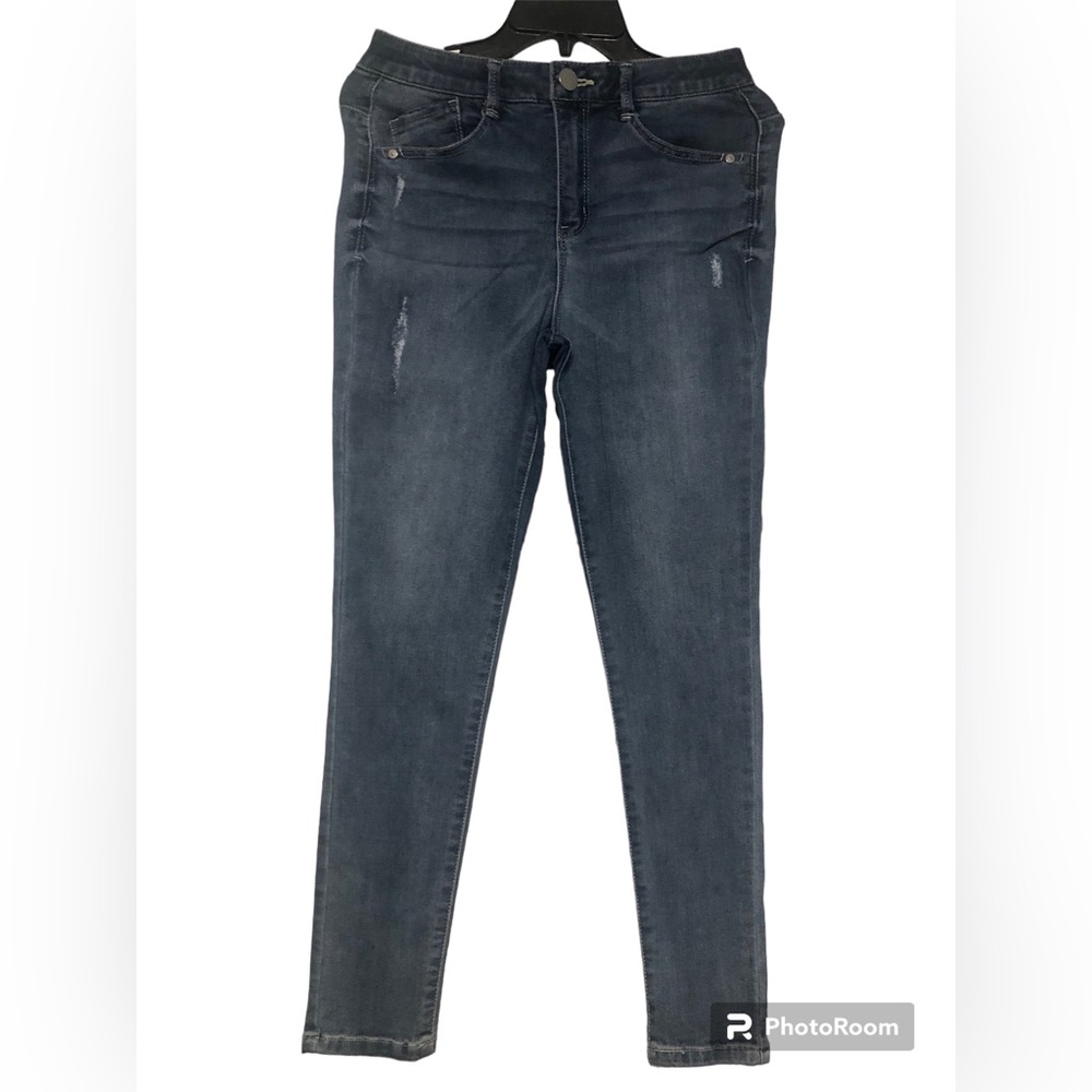 Democracy￼ Ab Technology Light Blue Faded Distressed ￼￼jeans  Women’s 4